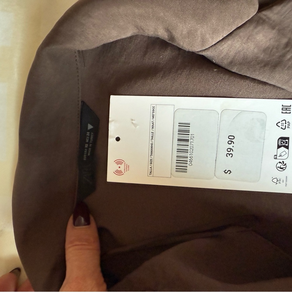 Zara Chocolate Button-Down Women's Shirt - Picture 5 of 5